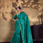 Teal Green Silk Saree With Patola Motifs