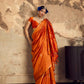 STORI Orange Silk Saree With Patola Motifs