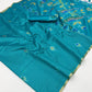 Teal Green Silk Saree With Patola Motifs