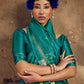 Teal Green Silk Saree With Patola Motifs