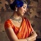 STORI Orange Silk Saree With Patola Motifs