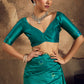 Teal Green Silk Saree With Patola Motifs