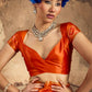 STORI Orange Silk Saree With Patola Motifs