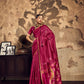 STORI Rani Pink Silk Saree With Patola Motifs