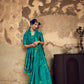 Teal Green Silk Saree With Patola Motifs