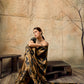 Brown Ajrakh Printed Modal Satin Saree