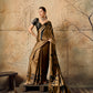STORI Brown Ajrakh Printed Modal Satin Saree