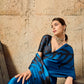 Blue Ajrakh Printed Modal Satin Saree