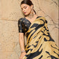 STORI Golden Ajrakh Printed Modal Satin Saree