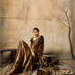 Brown Ajrakh Printed Modal Satin Saree