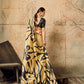 STORI Golden Ajrakh Printed Modal Satin Saree