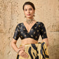STORI Golden Ajrakh Printed Modal Satin Saree
