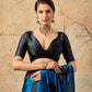 Blue Ajrakh Printed Modal Satin Saree