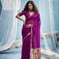 Purple Munga Silk Saree