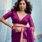 Purple Munga Silk Saree