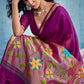 Purple Munga Silk Saree