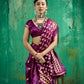 Deep Plump Handloom Woven Satin Silk Saree