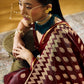 STORI Maroon Satin Silk Saree