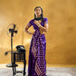 STORI Royal Purple Satin Silk Saree