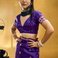 STORI Royal Purple Satin Silk Saree