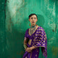 Royal Purple Handloom Woven Satin Silk Saree
