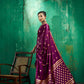Deep Plump Handloom Woven Satin Silk Saree