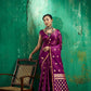 Deep Plump Handloom Woven Satin Silk Saree