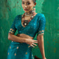 Teal Blue Handloom Woven Satin Silk Saree