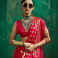 STORI Red Handloom Woven Satin Saree
