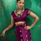 Deep Plump Handloom Woven Satin Silk Saree