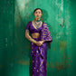 Royal Purple Handloom Woven Satin Silk Saree