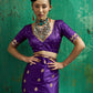 Royal Purple Handloom Woven Satin Silk Saree