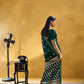 STORI Dark Green Satin Silk Saree
