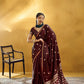 STORI Maroon Satin Silk Saree