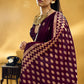 Deep Wine Satin Silk Saree