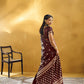 STORI Maroon Satin Silk Saree