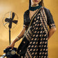 STORI Black Satin Silk Saree