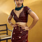 STORI Maroon Satin Silk Saree