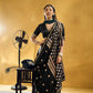 STORI Black Satin Silk Saree