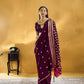 Deep Wine Satin Silk Saree