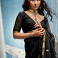 STORI Dark Black  Munga Silk Saree