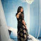 STORI Dark Black  Munga Silk Saree