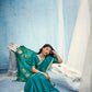 STORI Teal Blue Munga Silk Saree