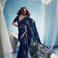 STORI Navy Blue  Munga Silk Saree