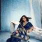 STORI Navy Blue  Munga Silk Saree
