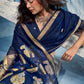 STORI Navy Blue  Munga Silk Saree