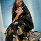 STORI Dark Black  Munga Silk Saree