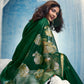 STORI Dark Green  Munga Silk Saree