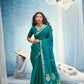 STORI Teal Blue Munga Silk Saree