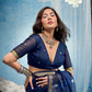 STORI Navy Blue  Munga Silk Saree